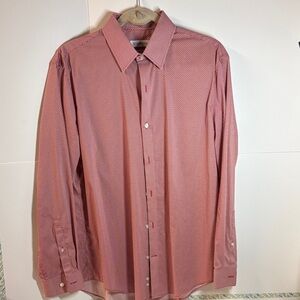 Calvin‎ Klein Men's Extreme Slim Fit Stretch Dress Shirt Burgundy Size M 15-15.5